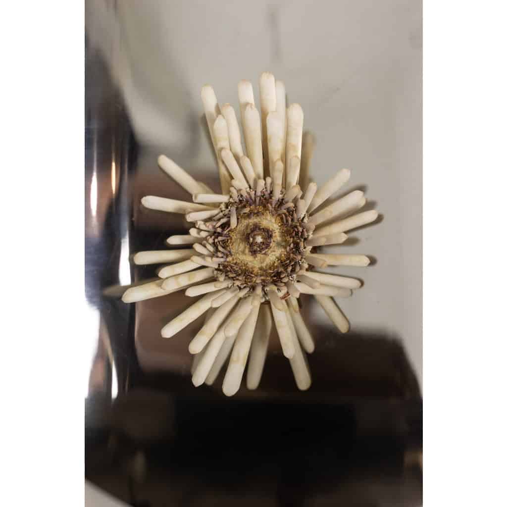 Paire de grandes appliques murales en métal poli. Années 70 7