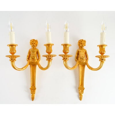 Paire d’appliques de style Louis XVI. XIXème siècle. Paire d’appliques de style Louis XVI. XIXème siècle.