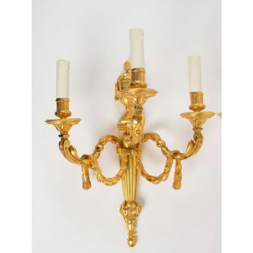 Paire d&rsquo;appliques de style Louis XVI. XIXème siècle. 6
