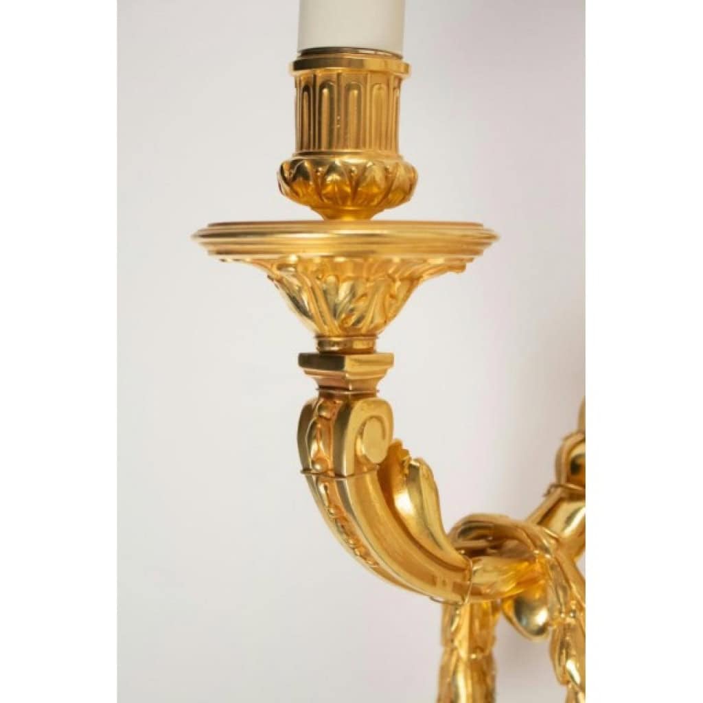 Paire d&rsquo;appliques de style Louis XVI. XIXème siècle. 4