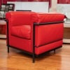 LE CORBUSIER ET PIERRE JEANNERET : Fauteuil « LC2 » cuir rouge 19