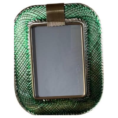 Cadre photo en verre de Murano vert olive