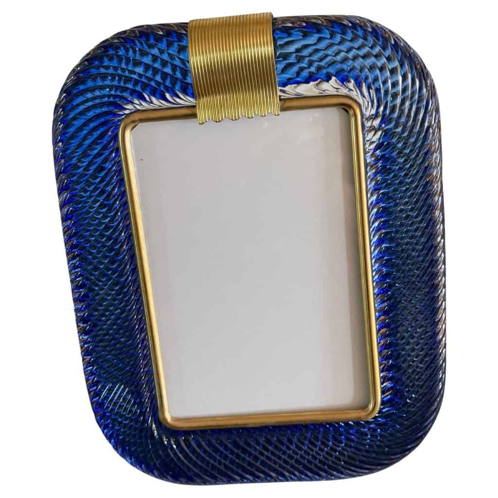 Cadre en verre de Murano bleu saphir 3