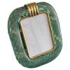 Cadre en verre de Murano vert clair filigrane 13