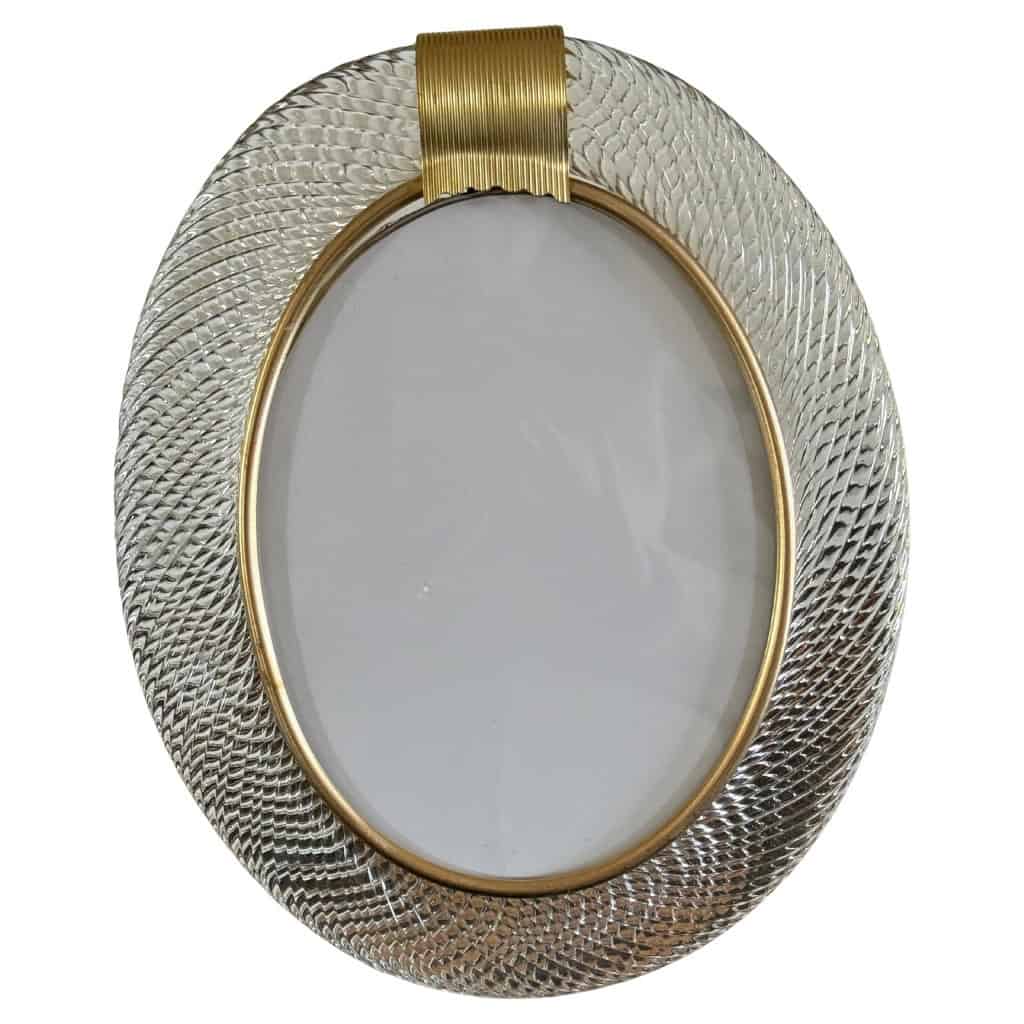 Cadre photo verre de Murano ovale couleur cristal vertical 3 Cadre photo verre de Murano ovale couleur cristal vertical 3