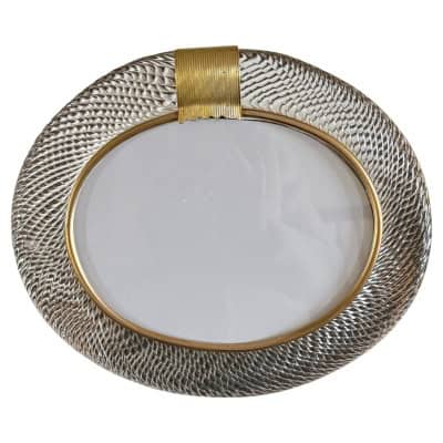 Cadre photo verre de Murano ovale couleur cristal horizontal Cadre photo verre de Murano ovale couleur cristal horizontal