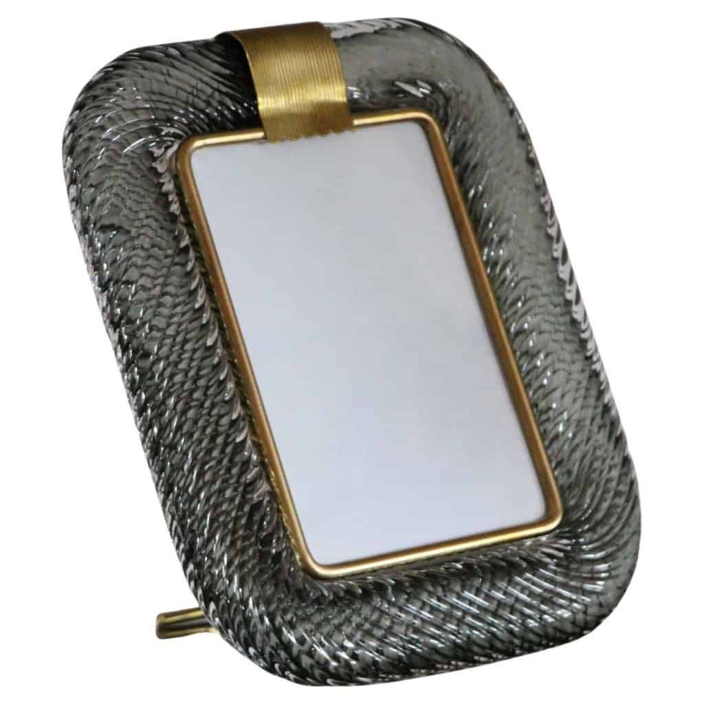 Cadre photo en verre de Murano gris fumé 3 Cadre photo en verre de Murano gris fumé 3