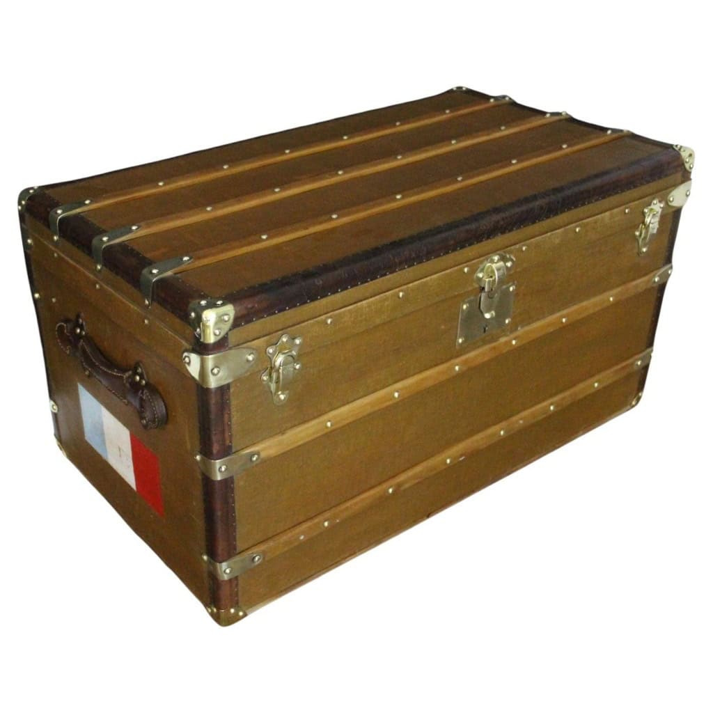 Malle Goyard en toile brune 90 cm 3