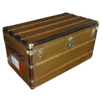 Malle Goyard en toile brune 90 cm