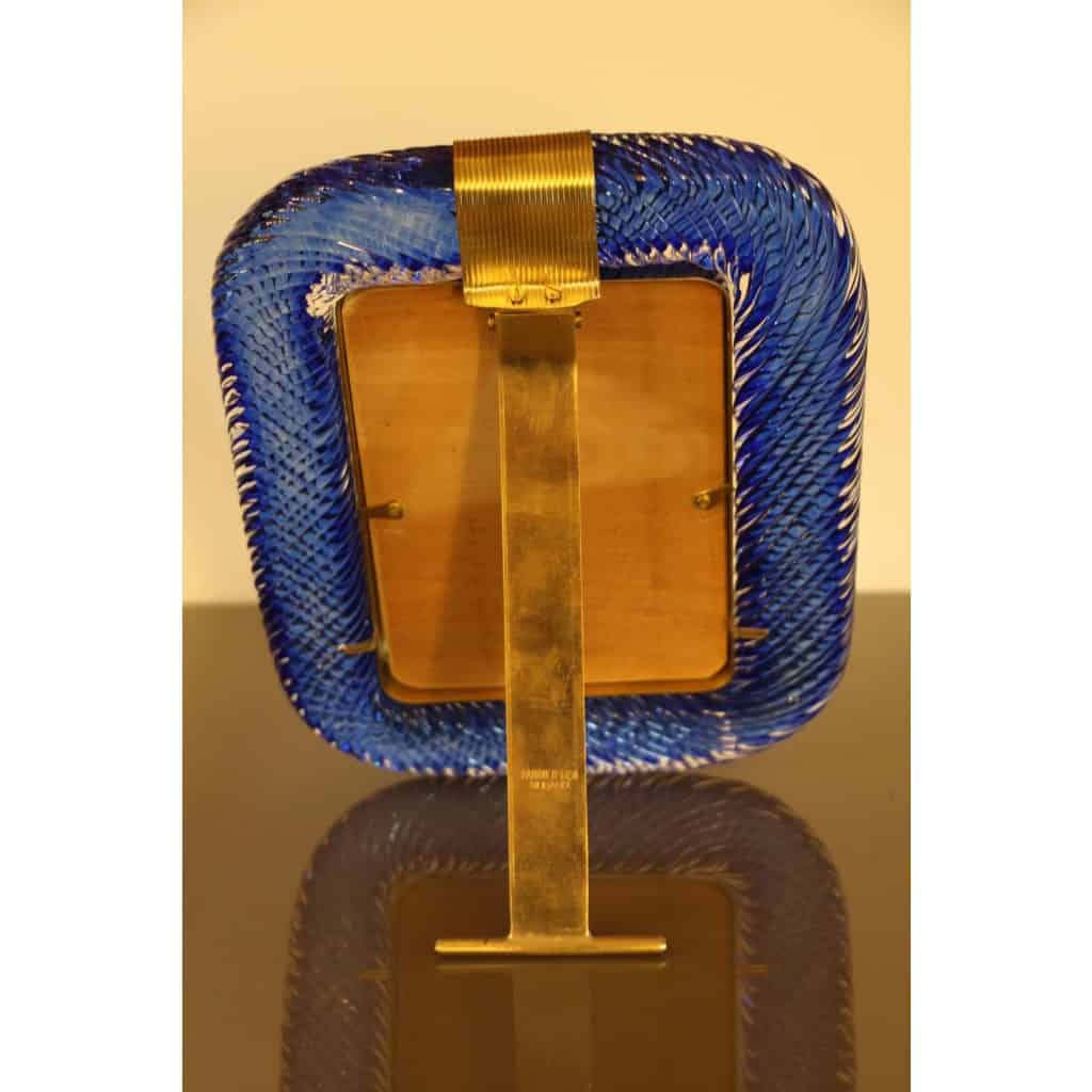 Cadre en verre de Murano bleu saphir 12