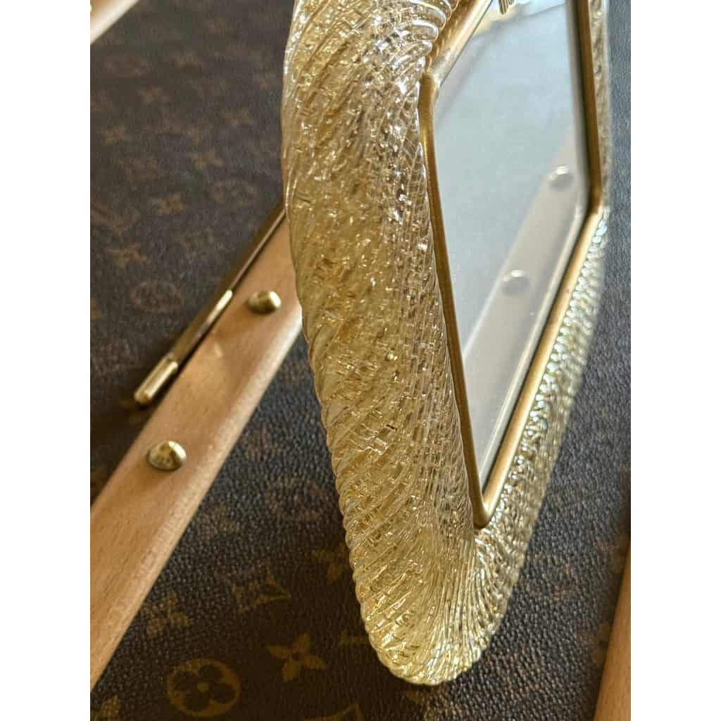 Cadre photo en verre de Morano doré horizontal 12 Cadre photo en verre de Morano doré horizontal 12