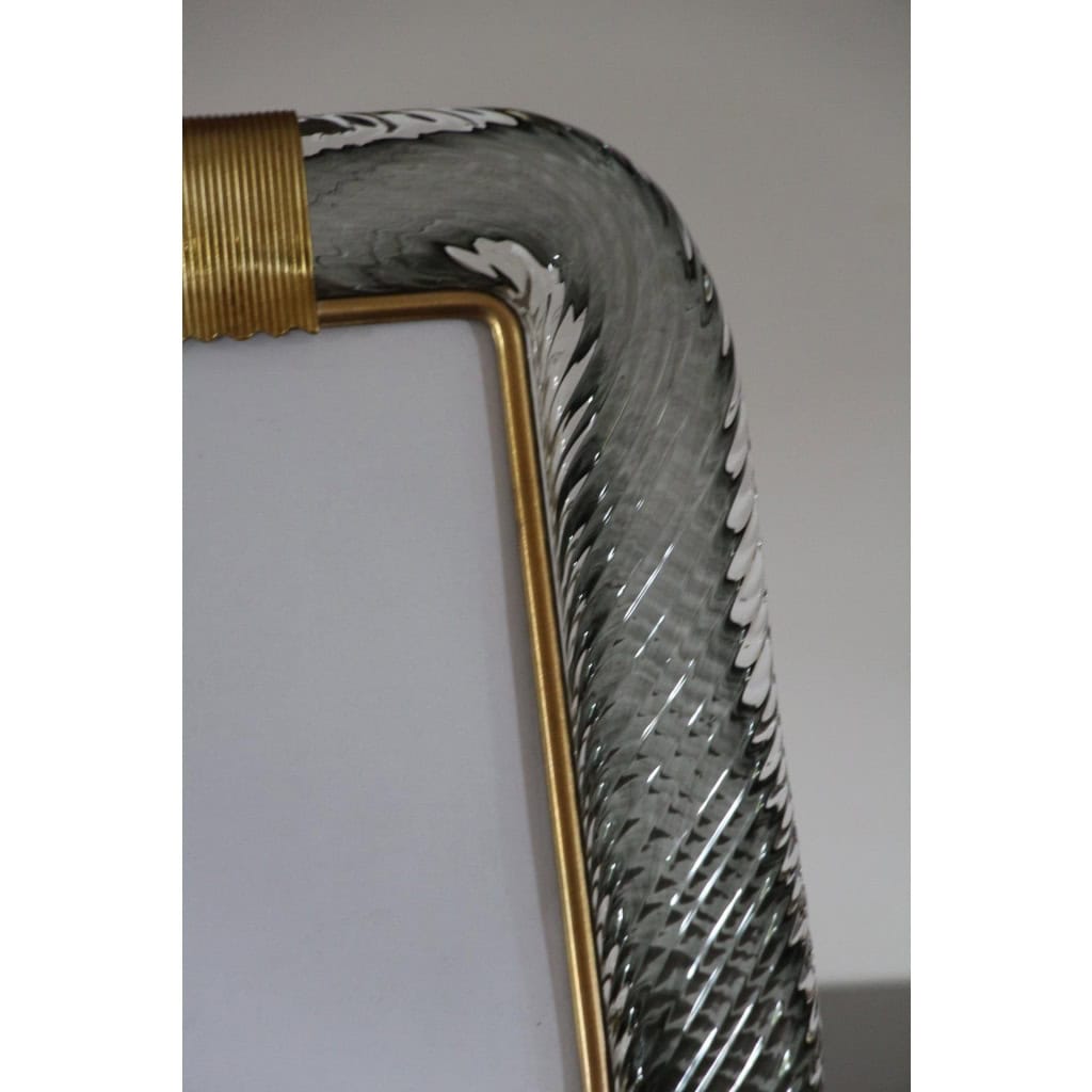 Cadre photo en verre de Murano gris fumé 12 Cadre photo en verre de Murano gris fumé 12