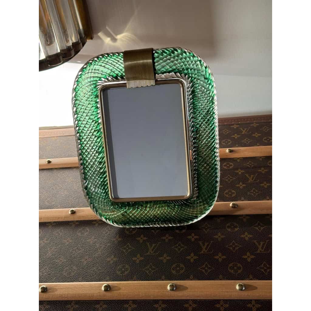 Cadre photo en verre de Murano vert olive 12