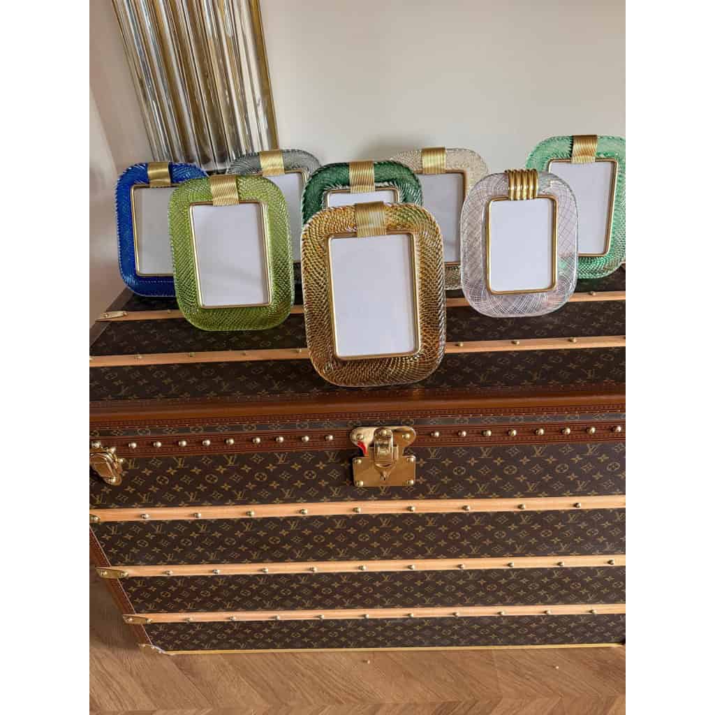 Cadre en verre de Murano ambré 13 Cadre en verre de Murano ambré 13