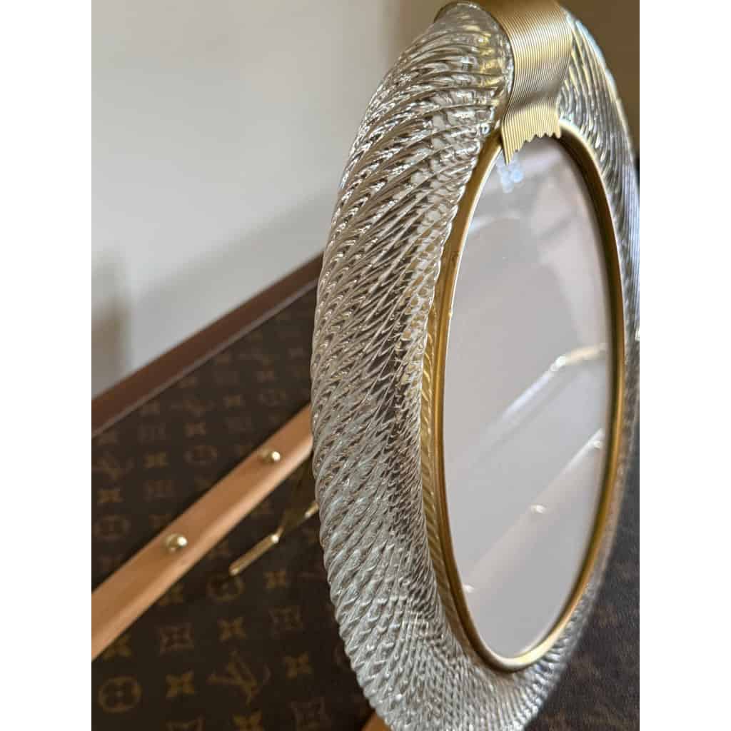 Cadre photo verre de Murano ovale couleur cristal vertical 13 Cadre photo verre de Murano ovale couleur cristal vertical 13