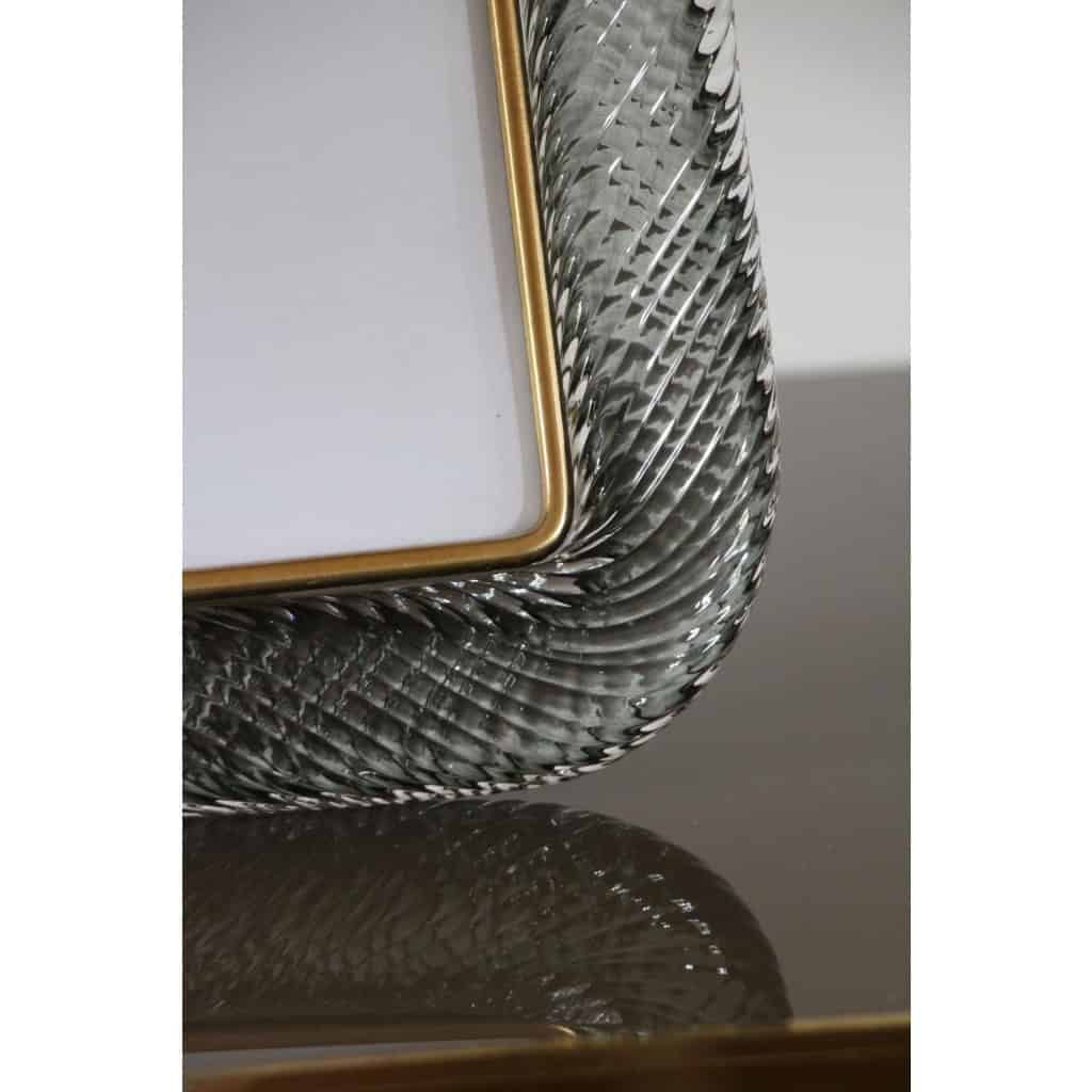 Cadre photo en verre de Murano gris fumé 13 Cadre photo en verre de Murano gris fumé 13