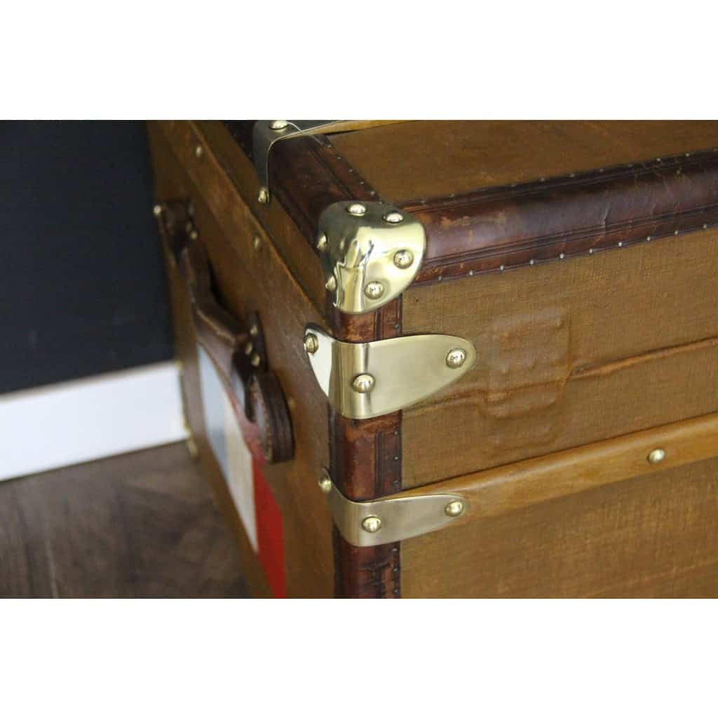 Malle Goyard en toile brune 90 cm 13