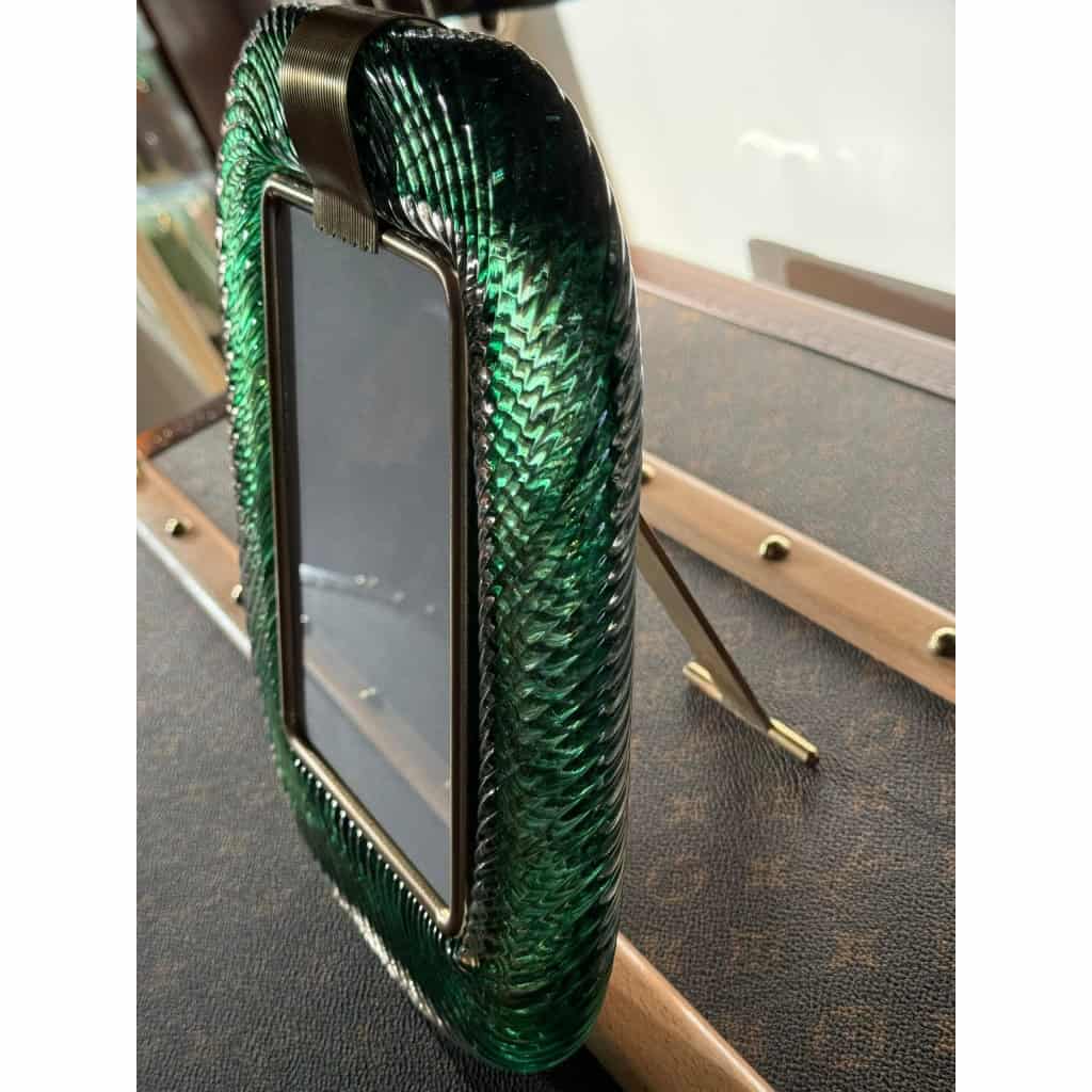 Cadre photo en verre de Murano vert olive 13