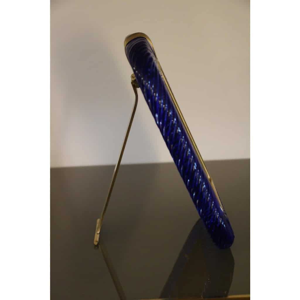 Cadre en verre de Murano bleu saphir 14