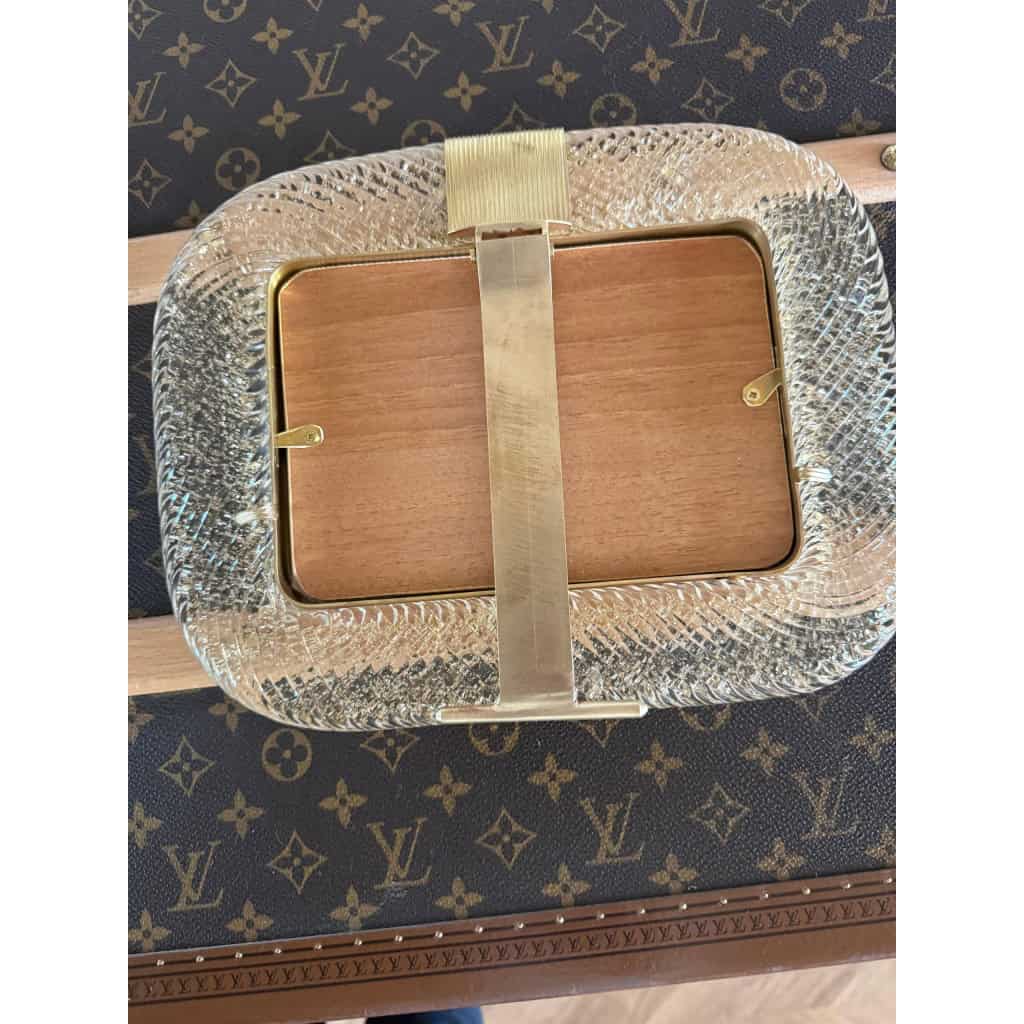 Cadre photo en verre de Morano doré horizontal 14 Cadre photo en verre de Morano doré horizontal 14