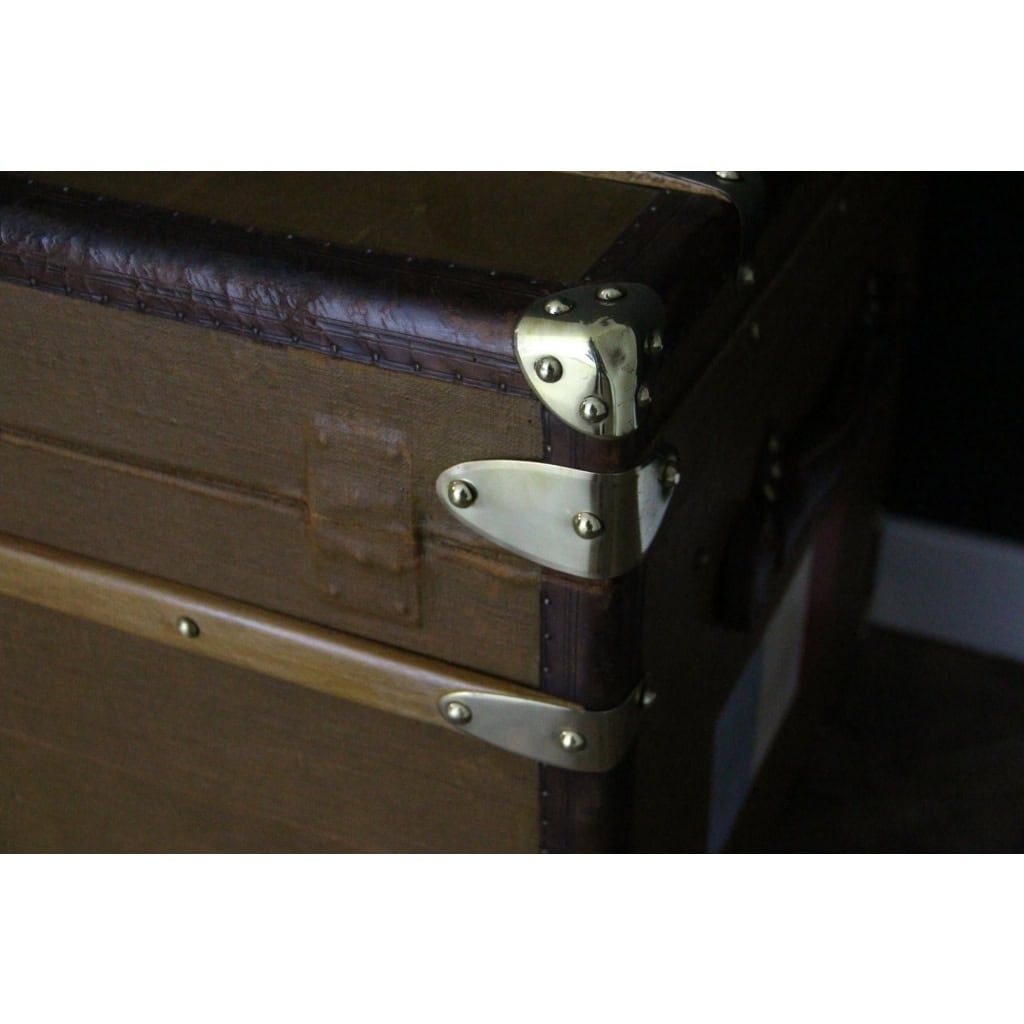 Malle Goyard en toile brune 90 cm 14