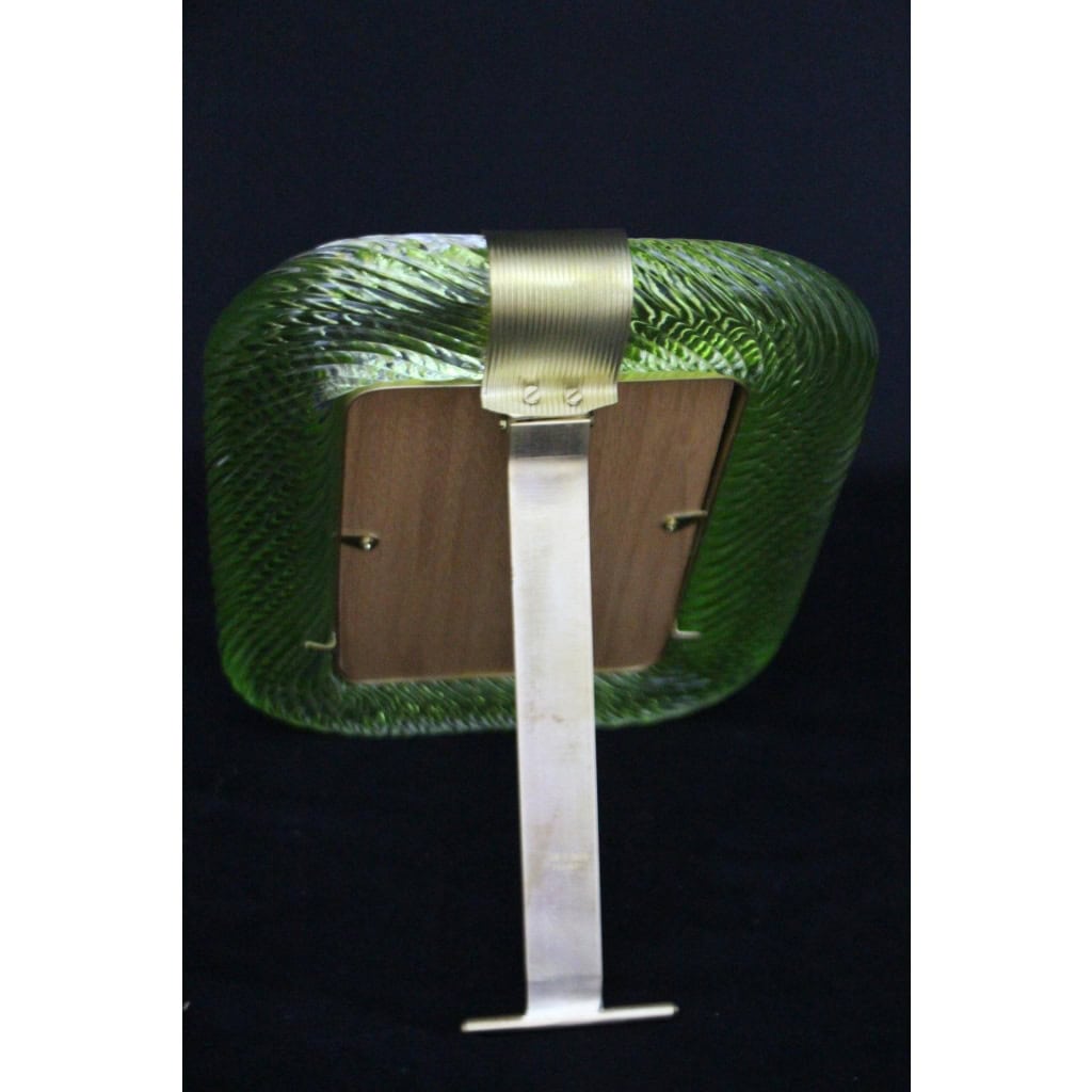 Cadre photo en verre de Murano vert olive 14