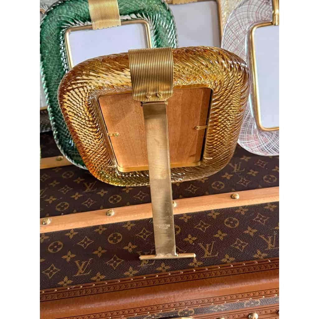 Cadre en verre de Murano ambré 14 Cadre en verre de Murano ambré 14