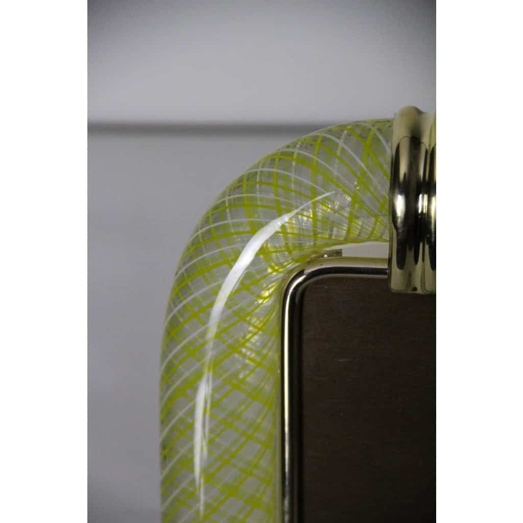 Cadre en verre de Murano jaune en filigranes 15 Cadre en verre de Murano jaune en filigranes 15