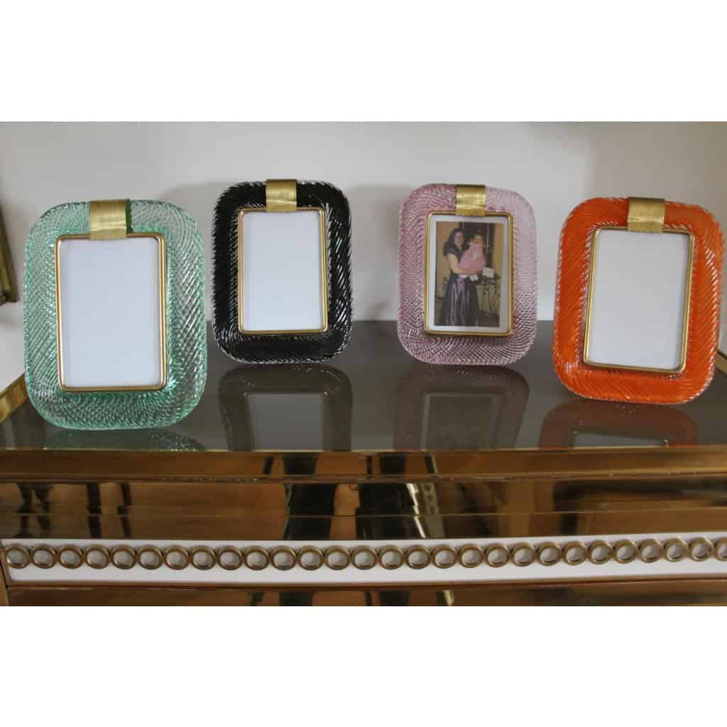 Cadre en verre de Murano aigue marine 15 Cadre en verre de Murano aigue marine 15