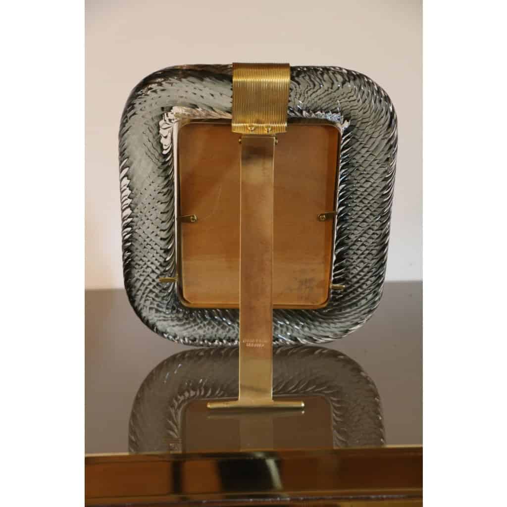 Cadre photo en verre de Murano gris fumé 16 Cadre photo en verre de Murano gris fumé 16