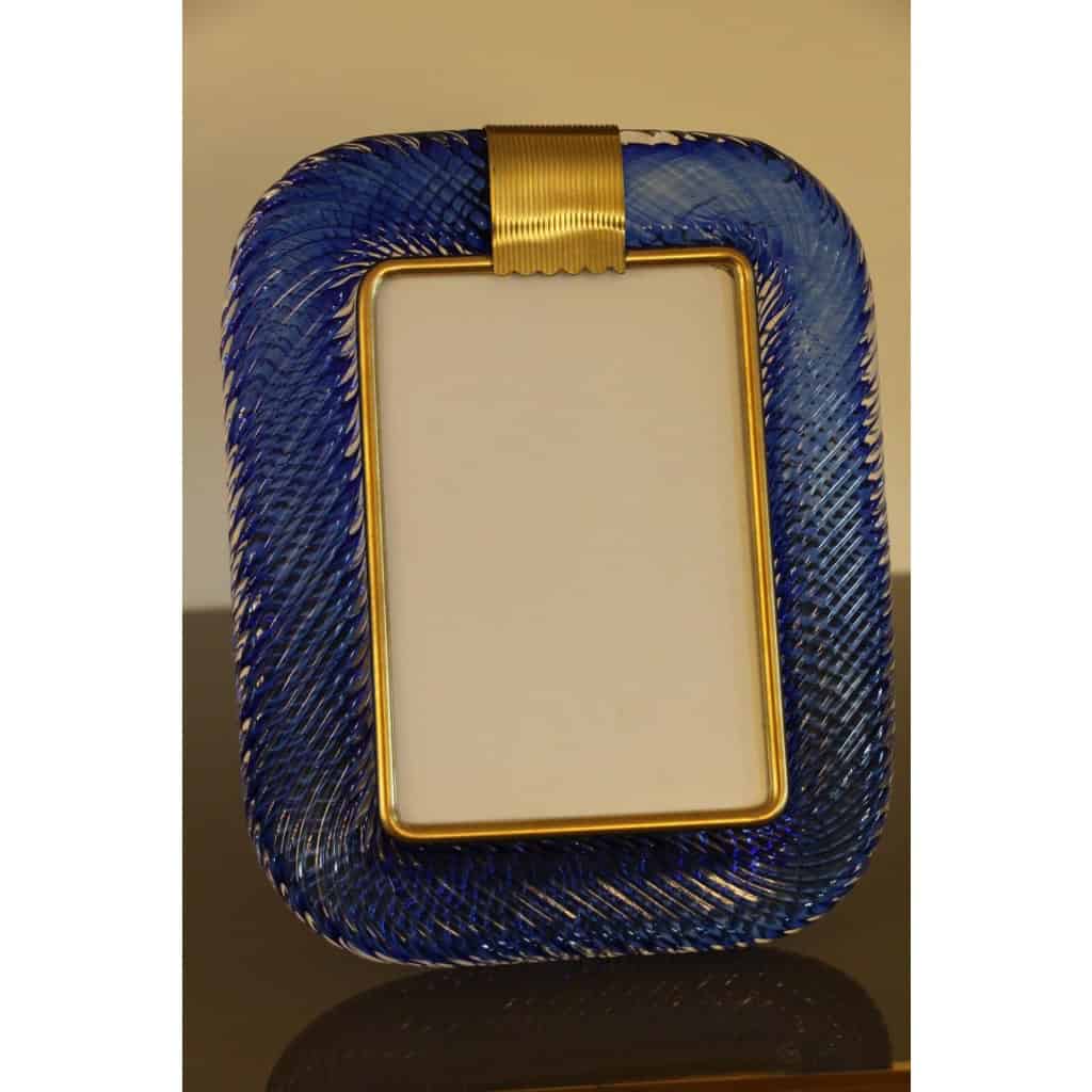 Cadre en verre de Murano bleu saphir 16
