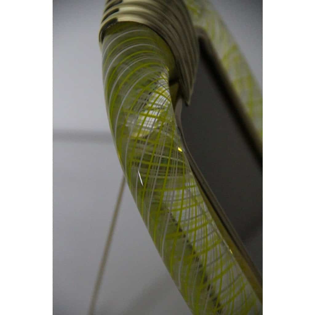 Cadre en verre de Murano jaune en filigranes 17 Cadre en verre de Murano jaune en filigranes 17
