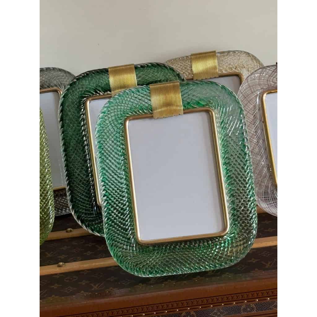 Cadre en verre de Murano aigue marine 17 Cadre en verre de Murano aigue marine 17