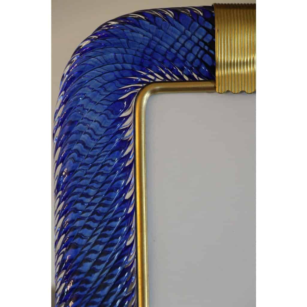 Cadre en verre de Murano bleu saphir 17
