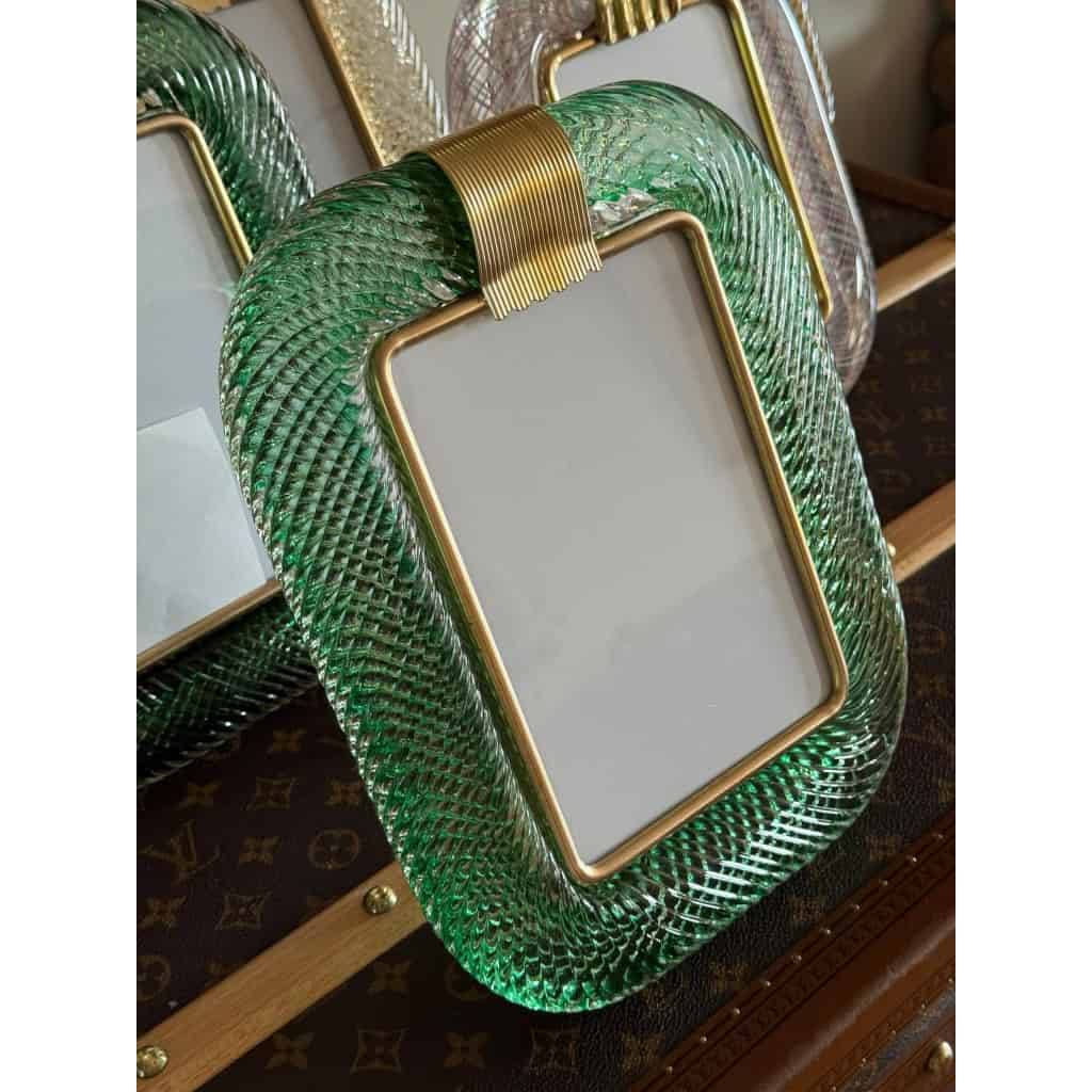 Cadre en verre de Murano aigue marine 18 Cadre en verre de Murano aigue marine 18