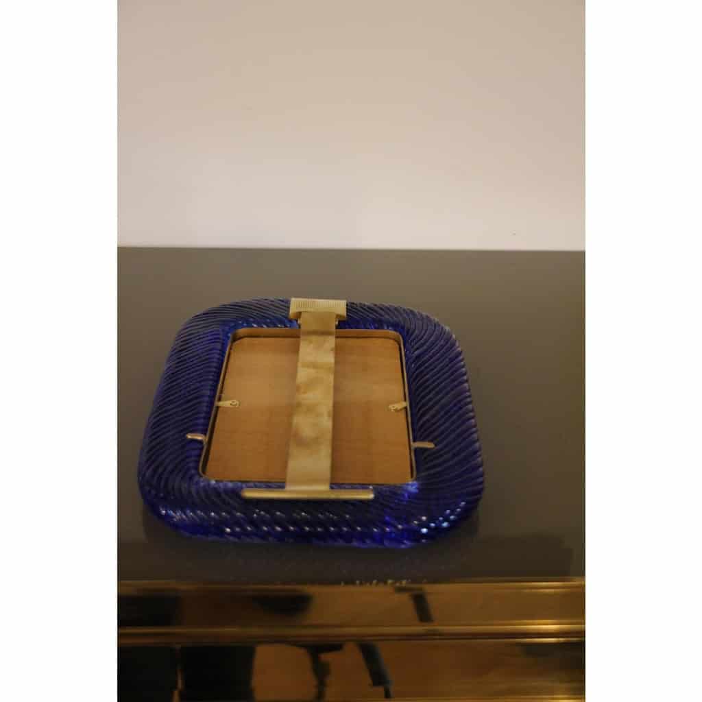 Cadre en verre de Murano bleu saphir 20