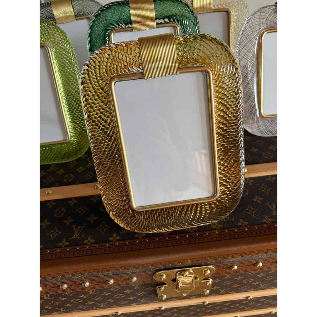 Cadre en verre de Murano ambré 4 Cadre en verre de Murano ambré 4