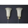Paire d’appliques en verre de Murano beige et doré 15