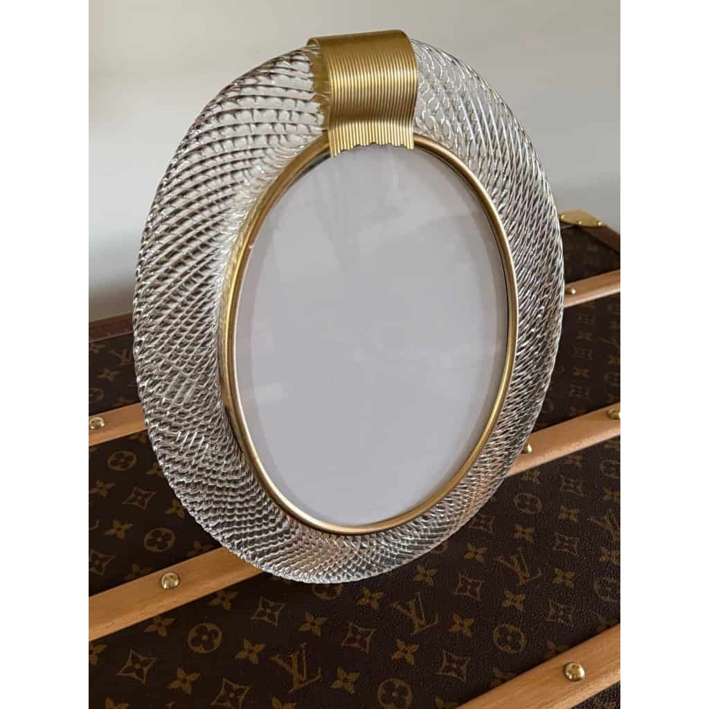 Cadre photo verre de Murano ovale couleur cristal vertical 4 Cadre photo verre de Murano ovale couleur cristal vertical 4