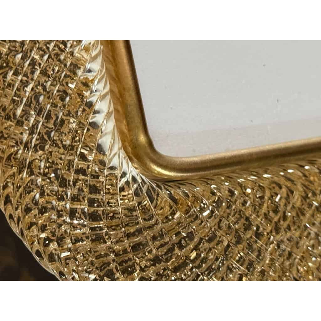 Cadre photo en verre de Morano doré horizontal 4 Cadre photo en verre de Morano doré horizontal 4