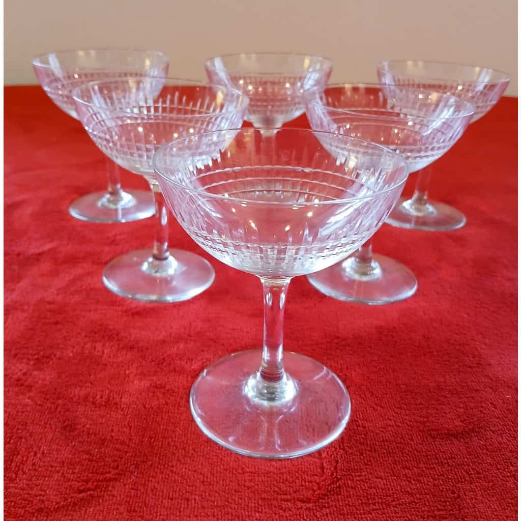 6 coupes à champagne Baccarat Modèle Nancy 3