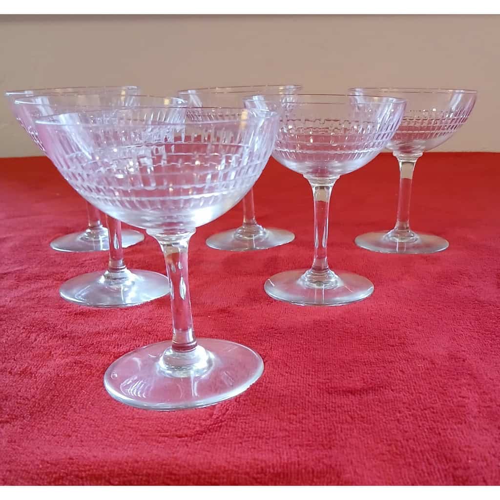 6 coupes à champagne Baccarat Modèle Nancy 4