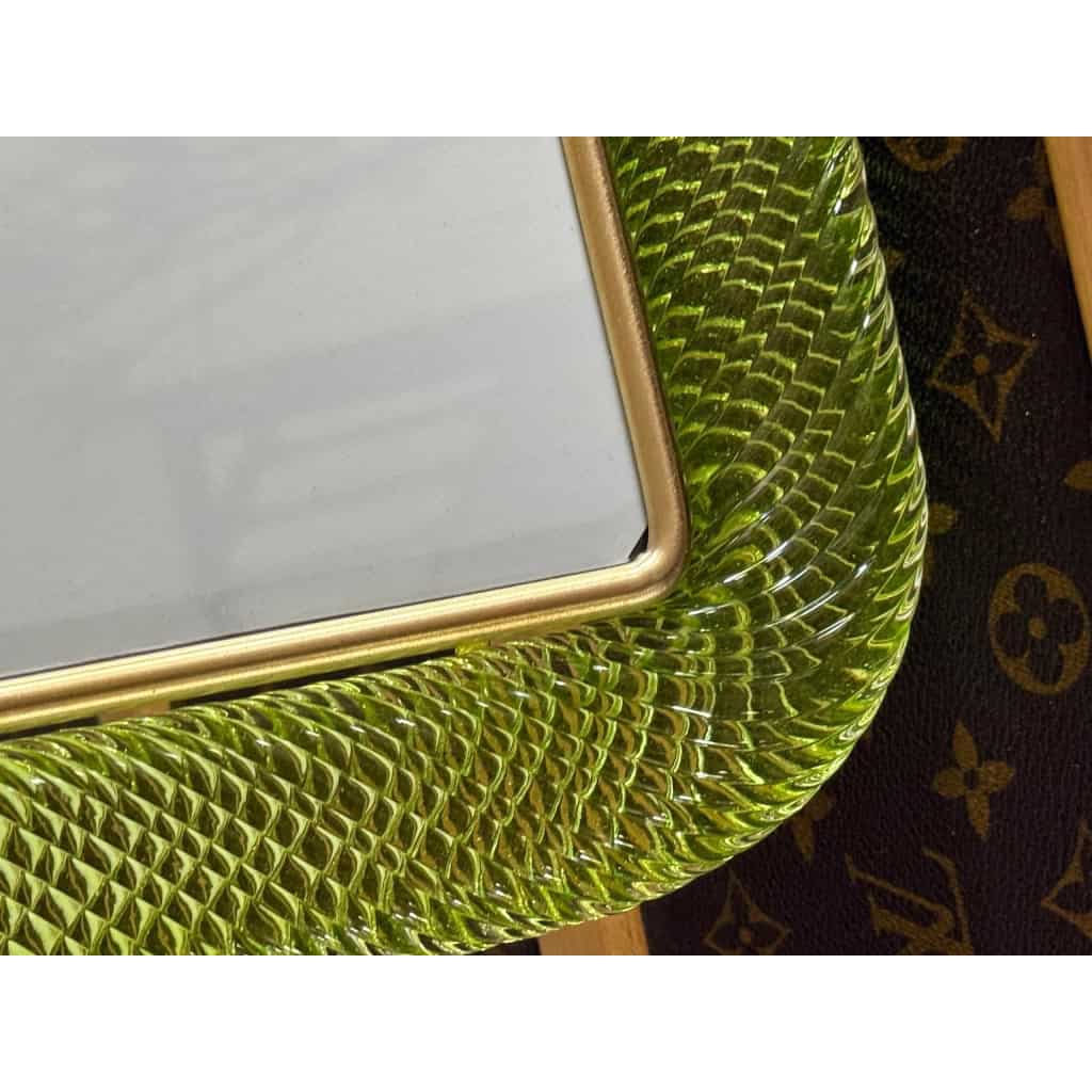 Cadre photo verre de Murano jaune-vert 5