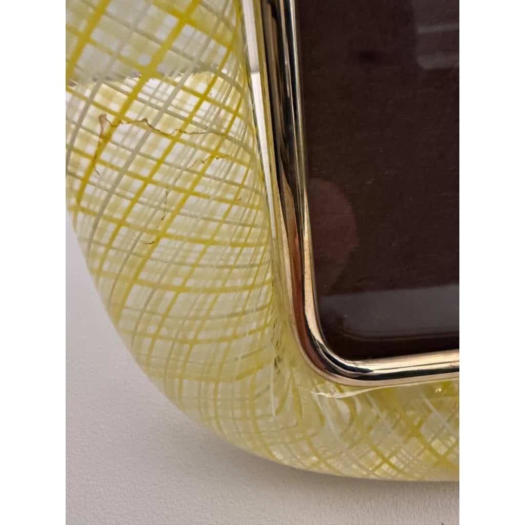Cadre en verre de Murano jaune en filigranes 5 Cadre en verre de Murano jaune en filigranes 5