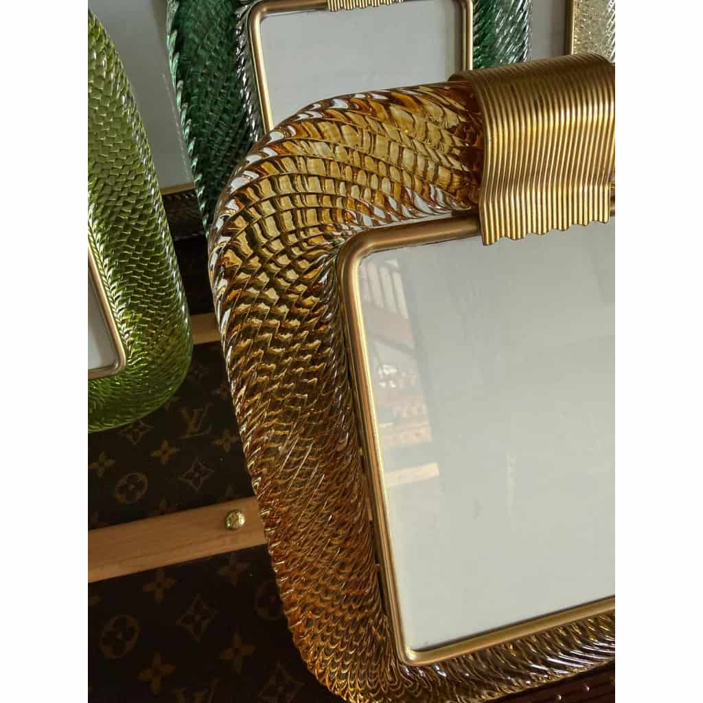 Cadre en verre de Murano ambré 5 Cadre en verre de Murano ambré 5