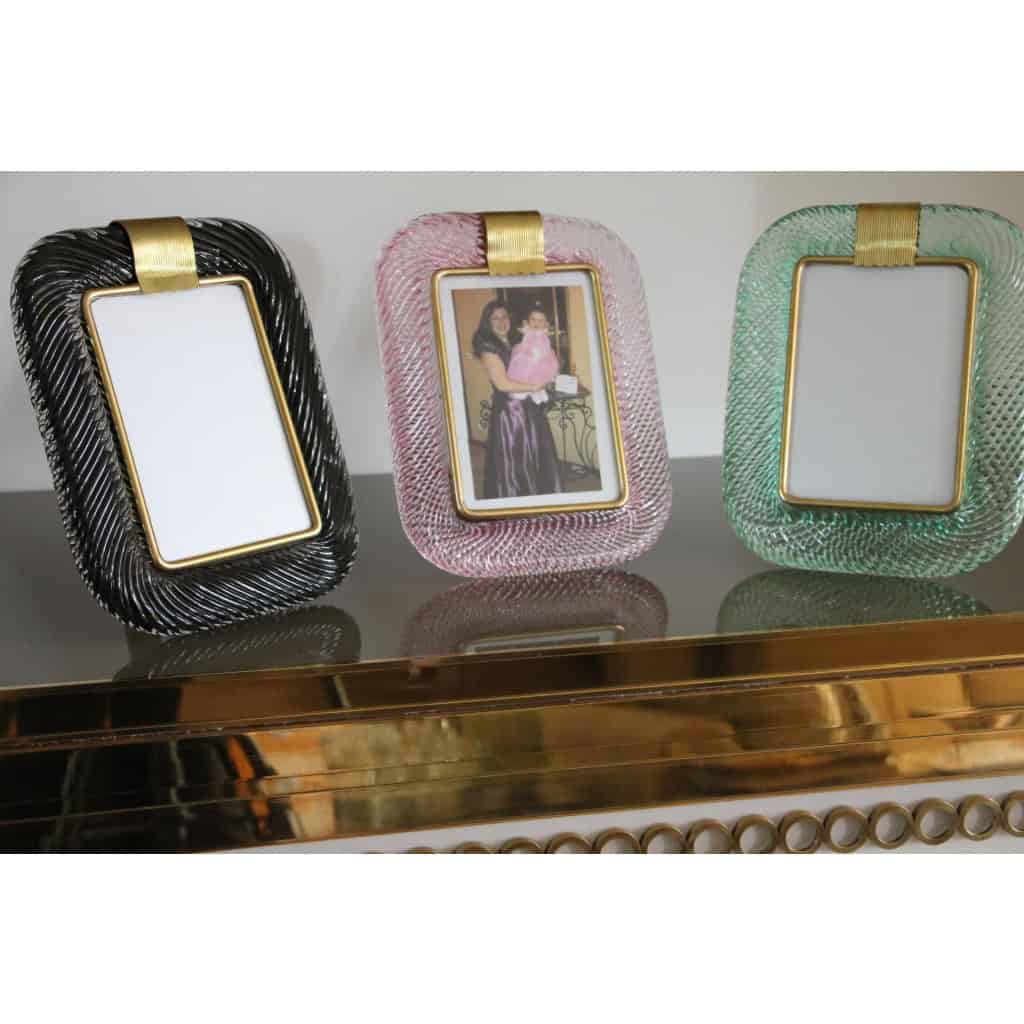 Cadre en verre de Murano aigue marine 5 Cadre en verre de Murano aigue marine 5