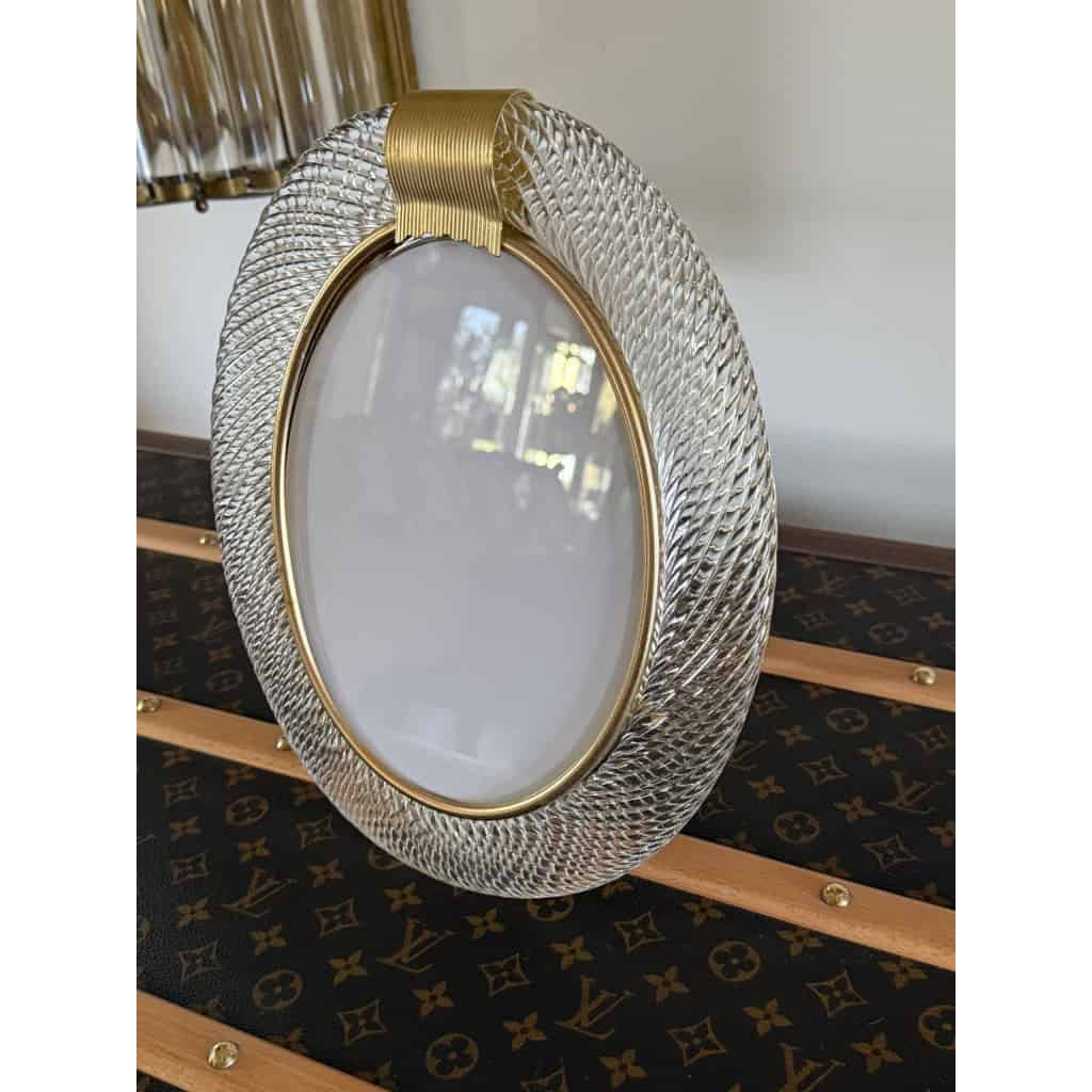 Cadre photo verre de Murano ovale couleur cristal vertical 5 Cadre photo verre de Murano ovale couleur cristal vertical 5