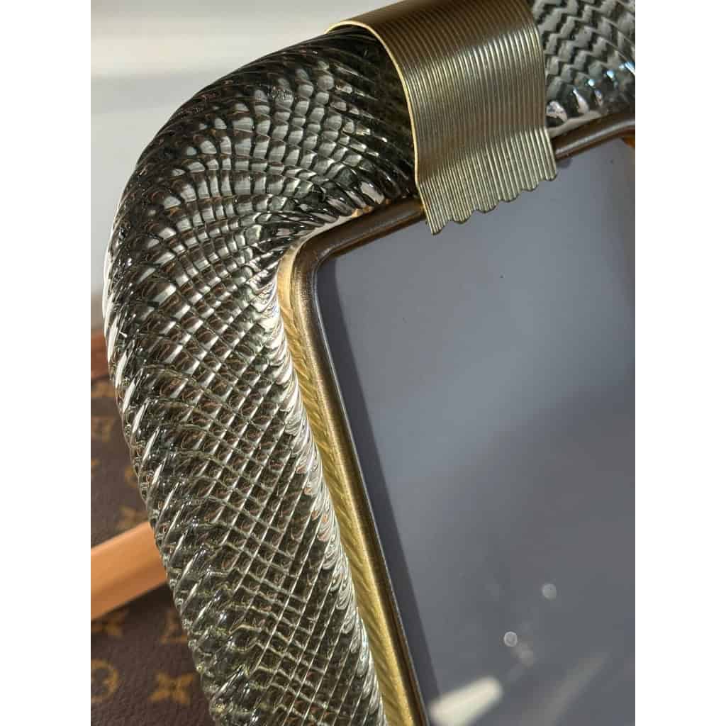 Cadre photo en verre de Murano gris fumé 5 Cadre photo en verre de Murano gris fumé 5