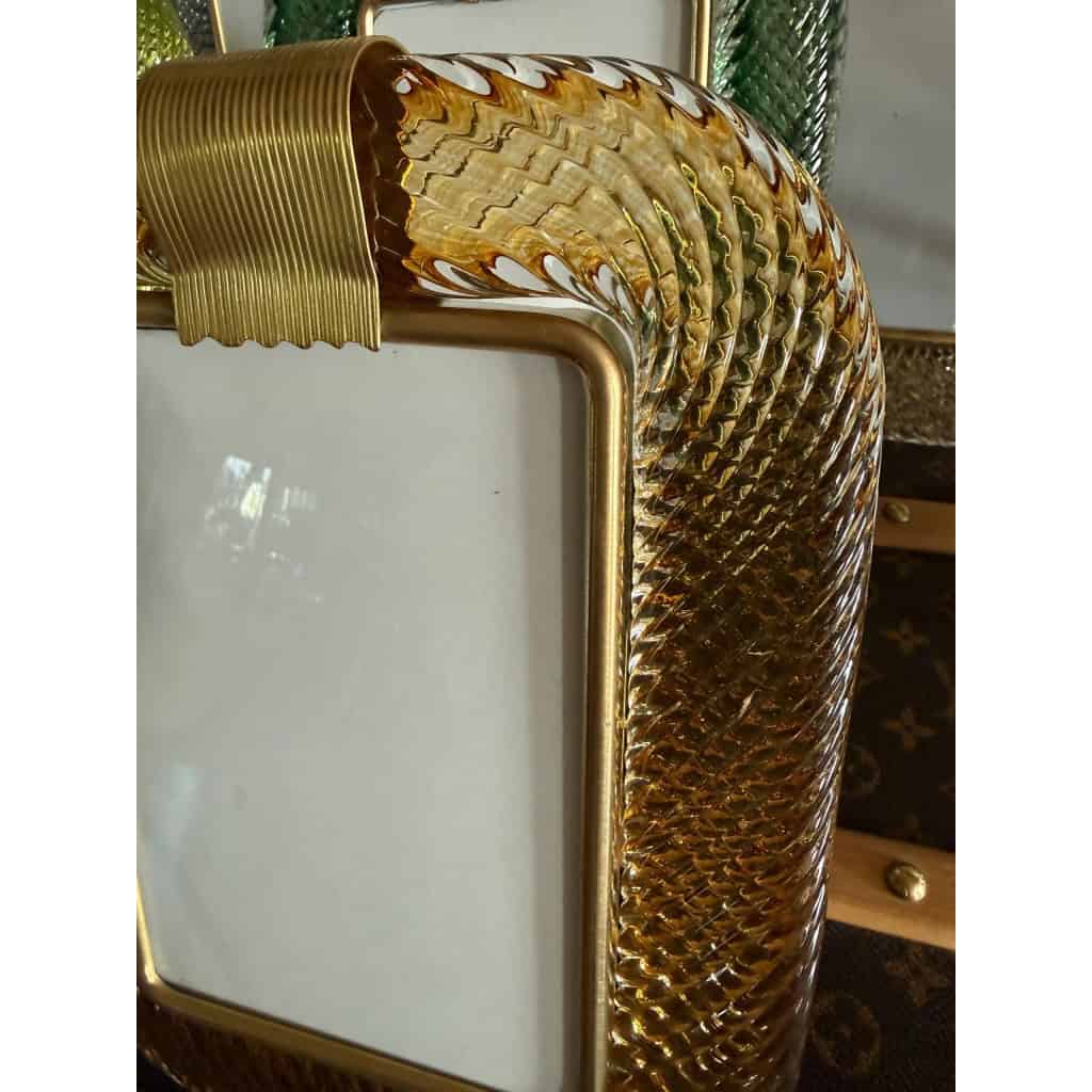 Cadre en verre de Murano ambré 6 Cadre en verre de Murano ambré 6