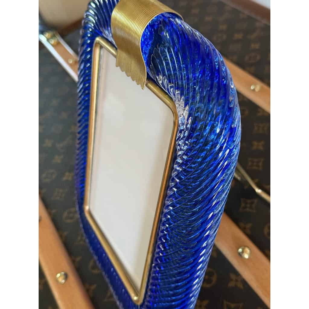 Cadre en verre de Murano bleu saphir 6